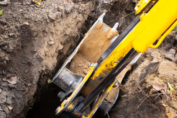 Downspout Trenching in College Station