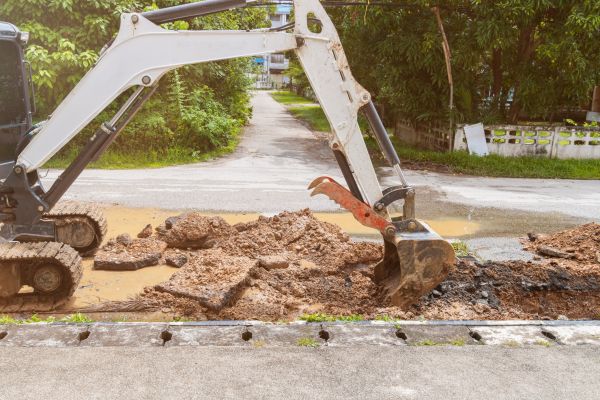 Water Line Excavation in College Station